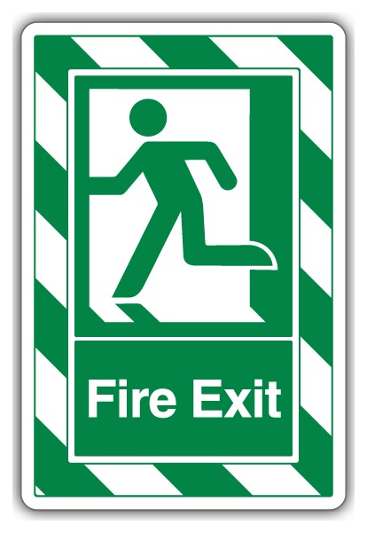 Fire Exit Man Running Left Extraviz