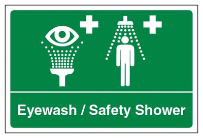 Eyewash / Safety Shower Sign - Large Landscape