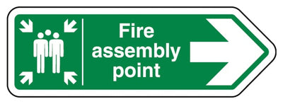 Fire Assembly Point Arrow Right - Shaped Sign