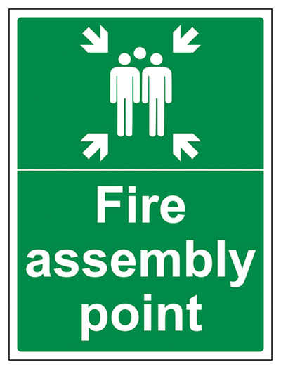 Fire Assembly Point with Family Sign - Portrait