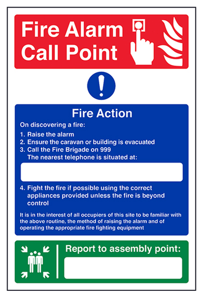 Fire Point Sign - On Discovering A Fire/Your Nearest Assembly Point Is