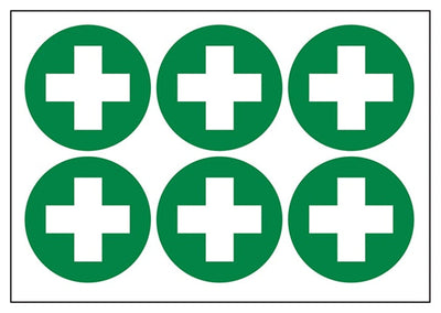 First Aid Cross Vinyl Labels On A Sheet
