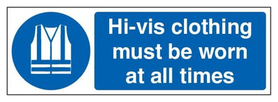 H-Vis Clothing Must Be Worn At All Times Sign - Landscape