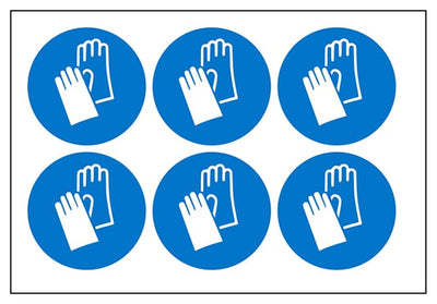Hand Protection Vinyl Labels On A Sheet