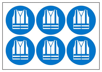 Hi-Vis Jacket Vinyl Labels On A Sheet