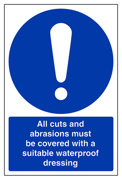 Keep All Cuts and Abrasions Covered Sign - Portrait