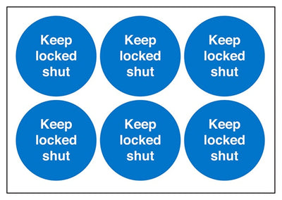 Keep Locked Shut Vinyl Labels On A Sheet
