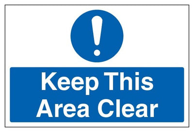 Keep This Area Clear Sign - Large Landscape