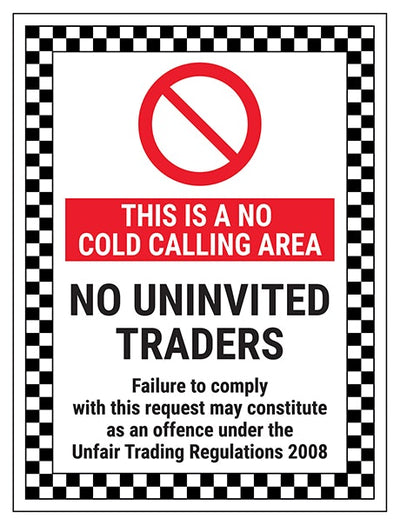 This Is A No Cold Calling Area No Uninvited Traders Failure To Comply