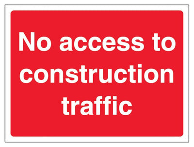 No Access To Construction Traffic Sign - Landscape
