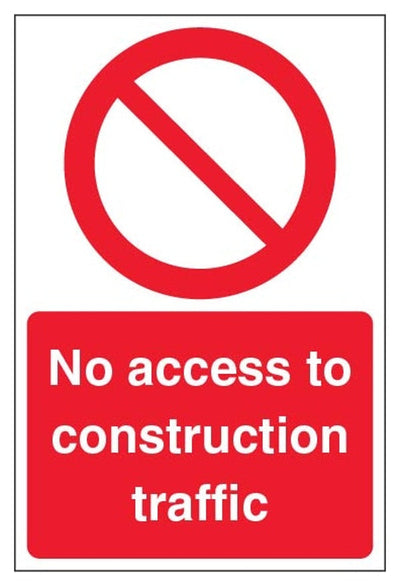 No Access To Construction Traffic Sign - Prohibition - Portrait