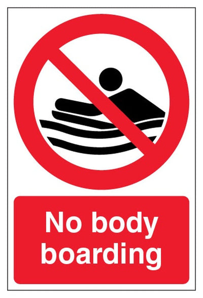No Body Boarding Sign - Portrait