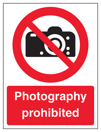 No Cameras Sign - Portrait