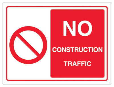 No Construction Traffic Sign - Landscape