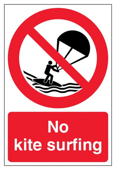 No Kite Surfing Sign - Portrait