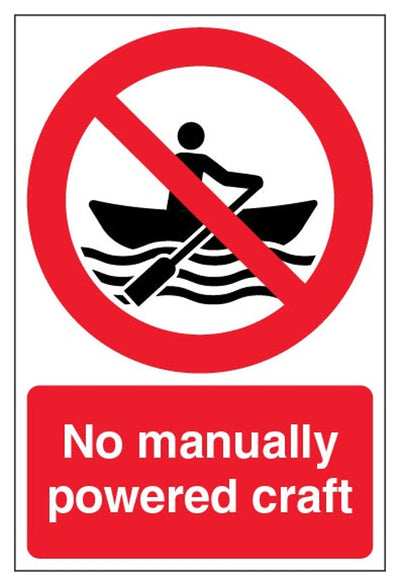 No Manually Powered Craft Sign - Portrait