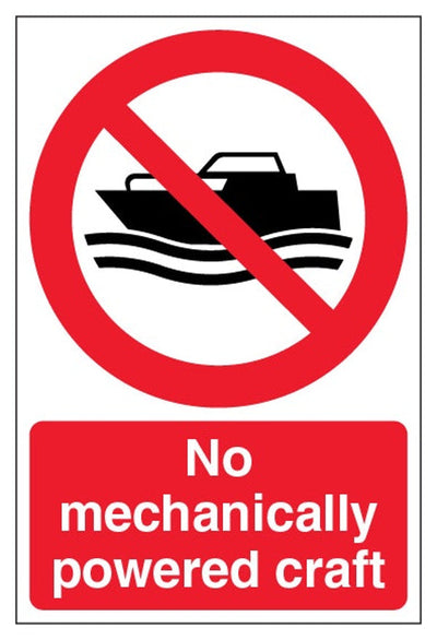 No Mechanically Powered Craft Sign - Portrait