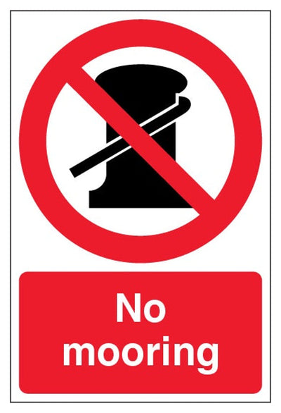 No Mooring Sign - Portrait