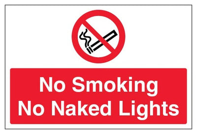 No Smoking No Naked Lights Sign - Large Landscape