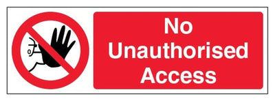 No Unauthorised Access Sign - Landscape