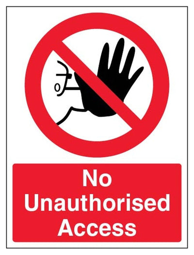 No Unauthorised Access Sign - Portrait