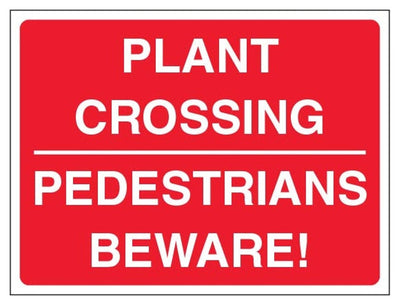 Plant Crossing Pedestrians Beware! Sign - Landscape - Red