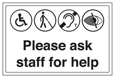 Please Ask Staff For Help Sign