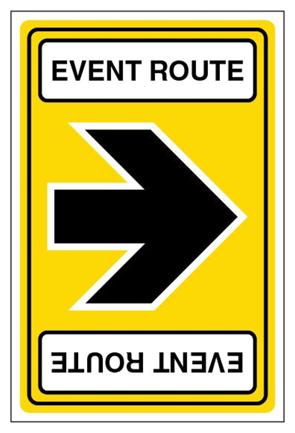 Reversable Event Route Sign - Arrow Left/Right - Portrait
