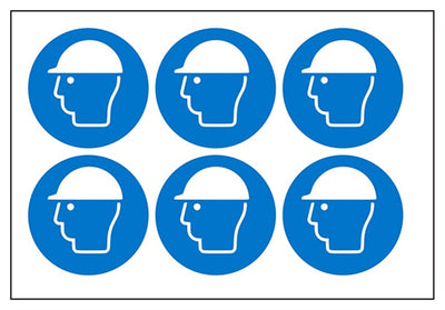 Safety Helmet Vinyl Labels On A Sheet