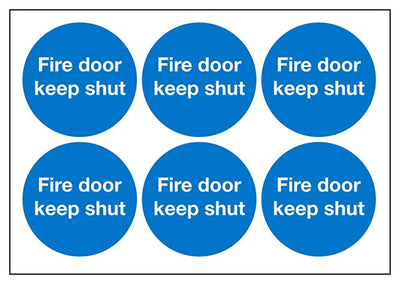 Fire Door Keep Shut Vinyl Labels On A Sheet