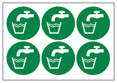 Drinking Water Vinyl Labels On A Sheet