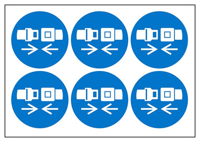 Seatbelt Vinyl Labels On A Sheet