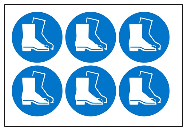 Safety Boots Vinyl Labels On A Sheet