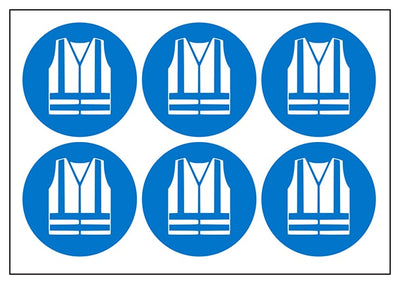 Hi Vis Jacket Vinyl Labels On A Sheet