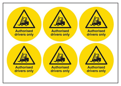 Authorised Drivers Only Vinyl Labels On A Sheet