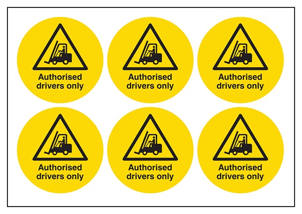 Authorised Drivers Only Vinyl Labels On A Sheet