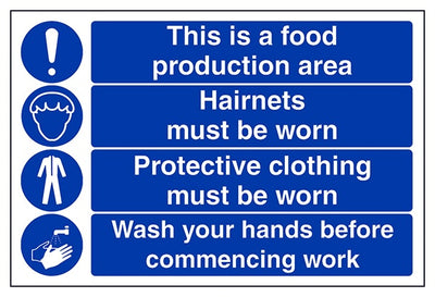 This Is A Food Production Area Hairnets