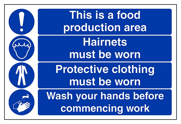 This Is A Food Production Area Hairnets