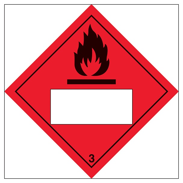 Flammable 3 Un Substance Numbering Hazard Label