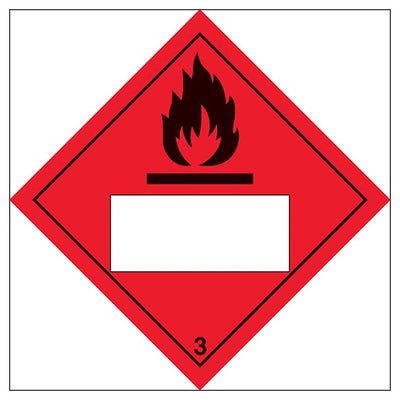 Flammable 3 Un Substance Numbering Hazard Label