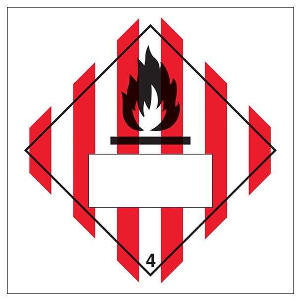 Flammable Solid 4 Un Substance Numbering Hazard Label
