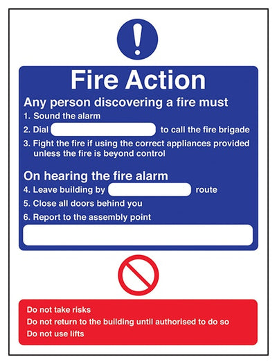Fire Action Any Person Discovering A Fire