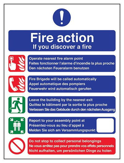 Multilingual Fire Action If You Discover A Fire