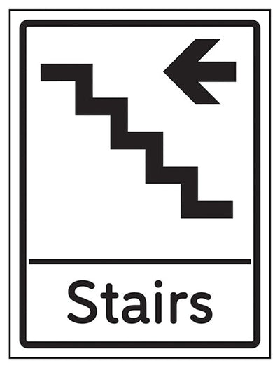 Stairs Arrow Left Sign