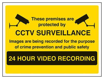 Warning Closed Circuit Television Sign - Large Landscape
