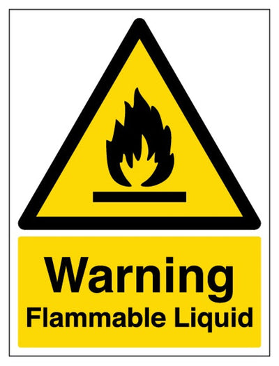 Warning Flammable Liquid Sign - Portrait