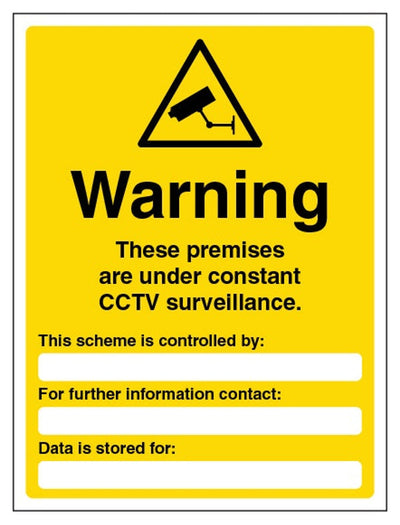 Warning These Premises Are Under Constant Surveillance Sign - Portrait