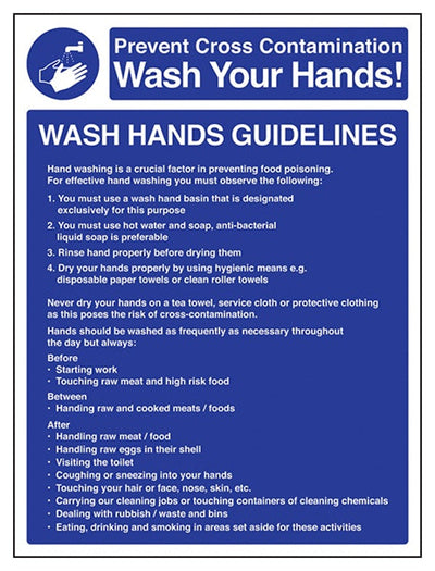 Wash Hands Guidelines Sign - Portrait