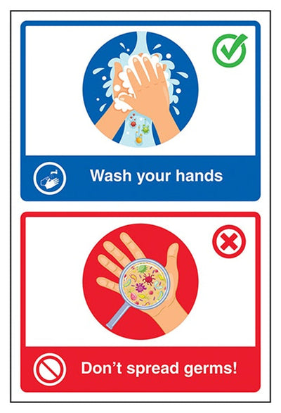 Wash Your Hands / Don't Spread Germs! Sign