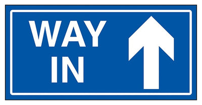 Way In Arrow Up Blue Sign